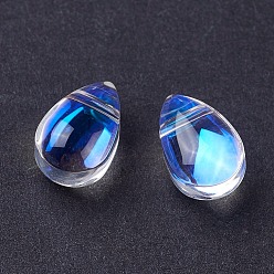 Clear AB Electroplate Glass Beads, AB Color Plated, teardrop, Clear AB, 9x6x5.5mm, Hole: 0.8mm