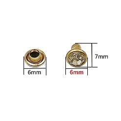 Crystal Alloy Semi-Tublar Rivet Studs, with Rhinestone, for Purse, Bags, Boots, Leather Crafts Decoration, Crystal, 6x7mm