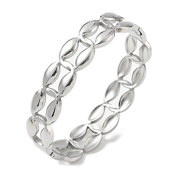 Stainless Steel Color 304 Stainless Steel Hinged Cuff Bangles, Round, Tarnish Free, Stainless Steel Color, Inner Diameter: 1.97 inch(5cm)x2.36 inch(6cm)
