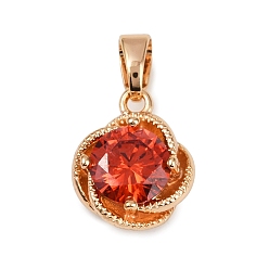 Красный Кулон из циркония, , долговечный, без свинца и без кадмия, красные, 15x12x6 мм, отверстие : 4x3 мм