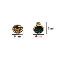 Emerald Alloy Semi-Tublar Rivet Studs, with Rhinestone, for Purse, Bags, Boots, Leather Crafts Decoration, Emerald, 6x7mm