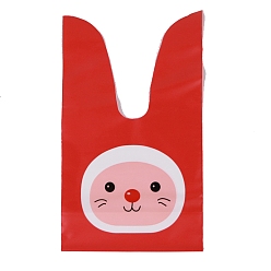 Mouse Plastic Long Ear Cookie Bags, Candy Gift Bags, for Party Gift Supplies, Mouse Pattern, 17x10cm, 50pcs/set