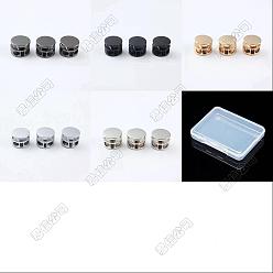 Couleur Mélangete 30pcs 5 couleurs bloque-cordons en alliage, boutons de fermeture à cordon de serrage à double trou, plat rond, couleur mixte, 14x10mm, Trou: 4mm