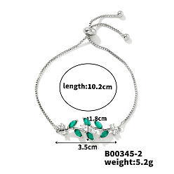  Модные браслеты-слайдеры в европейском и американском стиле со стразами, лист, 4 дюйм (10.2 см)