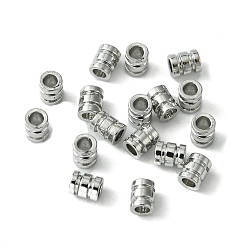 Real Platinum Plated Brass Beads, Column, Real Platinum Plated, 2x2.5mm, Hole: 1.2mm