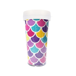 Fish DIY Cup Diamond Painting Kits, Including Resin Rhinestones, Pen, Tray & Glue Clay, Scales Pattern, 165x65mm