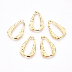 Golden Alloy Linking Rings, Teardrop, Golden, Lead Free, Nickel Free and Cadmium Free, 27x17x1.5mm