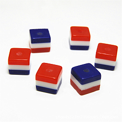 (52) Непрозрачная лаванда Бисер полосы cmолой, кубические, разноцветные, 8x8x7 мм, отверстие : 2 мм