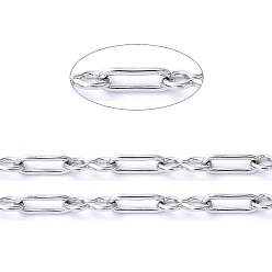 Нержавеющая Сталь Цвет Не тускнеет 3.28 ножки 304 цепи из нержавеющей стали, скрепки, пайки, цвет нержавеющей стали, квадратное звено: 1.8x5x0.5 мм, 8 острое звено: 2.1x4.6x0.5 мм