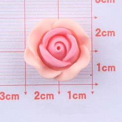 Pink Opaque Resin Cabochons, Rose, Pink, 20mm