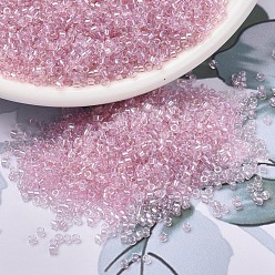 (DB1673) Pearl Lined Transparent Pink AB MIYUKI Delica Beads, Cylinder, Japanese Seed Beads, 11/0, (DB1673) Pearl Lined Transparent Pink AB, 1.3x1.6mm, Hole: 0.8mm, about 2000pcs/bottle, 10g/bottle