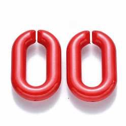 Red Opaque Acrylic Linking Rings, Quick Link Connectors, for Cable Chains Making, Oval, Red, 31x19.5x5.5mm, Inner Diameter: 19.5x7.5mm
