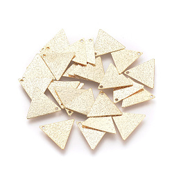 Real 18K Gold Plated Brass Charms, Triangle, Nickel Free, Real 18K Gold Plated, 13x15x0.5mm, Hole: 1mm