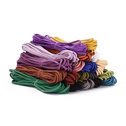 Mixed Color Flat Faux Suede Cord, Faux Suede Lace, Mixed Color, 2.5x2mm, about 5.46 yards(5m)/strand
