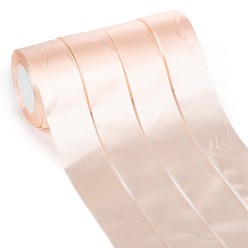 PeachPuff Single Face Solid Color Satin Ribbon, for Gift Packaging, Party Decoration, PeachPuff, 1-1/2 inch(38~40mm), about 25yards/roll(22.86m/roll), 5rolls/group, 125yards(114.3m/group)