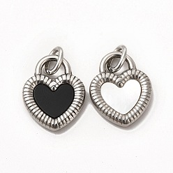 Stainless Steel Color 304 Stainless Steel Acrylic Pendants, with  Shell and Jump Rings, Heart, Stainless Steel Color, 18x14x3mm, Hole: 2.8mm