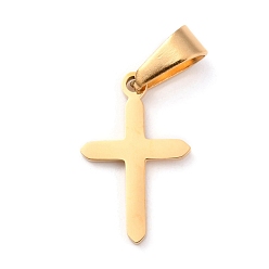Golden 304 Stainless Steel Pendants, for Jewelry Making, Cross, Golden, 19x12x1.2mm, Hole: 3.5x7mm