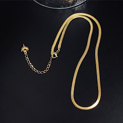 K gold nude chain necklace 40+5cm extension chain Snake Bone Choker Necklace - Minimalist, Trendy, Non-fading, Collarbone Chain.