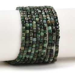 Африканский Нефрит Природные африканские нефритовые бусы пряди, кубические, 2~2.5x2~2.5x2~2.5 мм, отверстие : 0.6 мм, около 165 шт / нитка, 15.16'' (38.5 см)