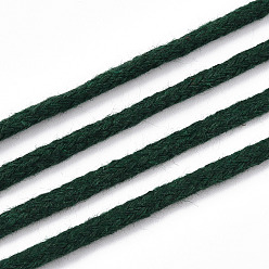 Dark Green Cotton String Threads, Macrame Cord, Decorative String Threads, for DIY Crafts, Gift Wrapping and Jewelry Making, Dark Green, 3mm, about 109.36 Yards(100m)/Roll.
