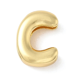 Letter C Медные подвески-слайдеры, стойки покрытие, без свинца и без кадмия, долговечный, реальный 18 k позолоченный, буква С, 14x10x4.5 мм, отверстие : 10.5x2 мм