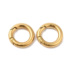 Real 14K Gold Plated Ion Plating(IP) 304 Stainless Steel Spring Gate Ring, Real 14K Gold Plated, 12x2mm