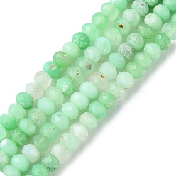 Chrysoprase Natural Chrysoprase Beads Strands, Faceted, Rondelle, 3~3.5x2~2.5mm, Hole: 0.7mm, about 152pcs/strand, 15.35 inch(39cm)