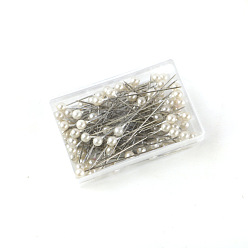 silver Boxed colored pearlescent needles nickel-plated bead needles DIY clothing positioning pins 100 pieces 1 box