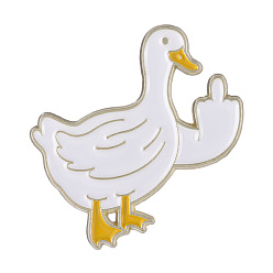 Duck Cartoon Animal Alloy Pin with Middle Finger, Mushroom Frog Clothing Bag Decoration Badge