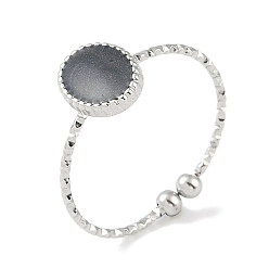 Нержавеющая Сталь Цвет 304 овальные манжетные кольца из эмалированной нержавеющей стали, открытые кольца для женщин, цвет нержавеющей стали, регулируемый