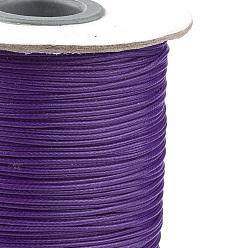 Темно-Фиолетовый Корейские вощеные полиэфирные шнуры, темно-фиолетовый, 1 мм, около 85 ярдов / рулон