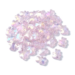 Thistle Electroplate Glass Beads, Half Plated, AB Color Plated, Bear, Thistle, 9.5x8.5x4mm, Hole: 1.2mm