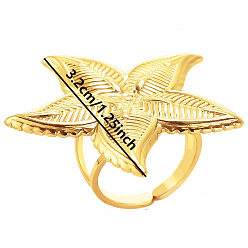 Золотой 304 кольца из нержавеющей стали, украшения для женщин, звезда, золотые, внутренний диаметр: 17 мм