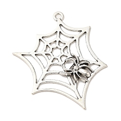 Antique Silver Tibetan Style Alloy Big Pendants, Cadmium Free & Lead Free, Spider Web for Halloween, Antique Silver, 53.5x46x3.5mm, Hole: 2.5mm, about 226Pcs/1000G