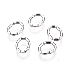 Stainless Steel Color 304 Stainless Steel Jump Rings, Open Jump Rings, Oval, Stainless Steel Color, 5x4x0.6mm, Inner Diameter: 2.5x3.5mm