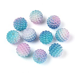 Светло-Голубой Имитация жемчуга акриловые, Берри бисера, комбинированные бисером, круглые, Небесно-голубой, 15.5 мм, отверстие : 2.5 мм, около 200 шт / упаковка