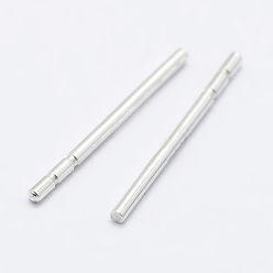 Silver 925 Sterling Silver Ear Stud Findings, with 925 Stamp, Silver, 11mm, Pin: 0.8mm