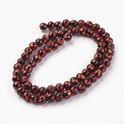Темно-Красный Ручная серебряная фольга стеклянные бусины Lampwork, круглые, темно-красный, 8 мм, отверстие : 1 мм