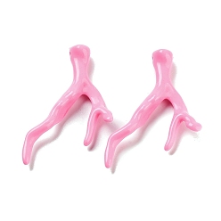 Бледно-Розовый Акриловые кулон, имитация коралла, розовый жемчуг, 48.5x33.5x7.5 мм, отверстие : 1.8 мм