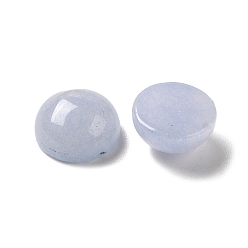 Light Steel Blue Natural White Jade Cabochons, Dyed, Half Round/Dome, Light Steel Blue, 8x4~4.5mm