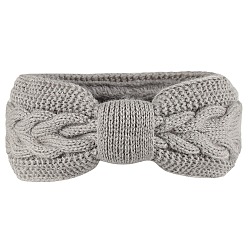 Silver Polyacrylonitrile Fiber Yarn Winter Ear Warmer Headbands, Soft Stretch Thick Cable Knit Head Wrap for Women, Silver, 250x100mm