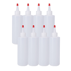 Белый Пластиковые клей бутылки, белые, 15.8x5.2 см, Емкость: 250 мл, 8 шт / комплект
