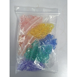Mixed Color 180Pcs 6 Colors Transparent Acrylic Bead Frames, Flower, Mixed Color, 16.5x15.5x6mm, Hole: 2mm, Inner Diameter: 5.5mm, 30pcs/color