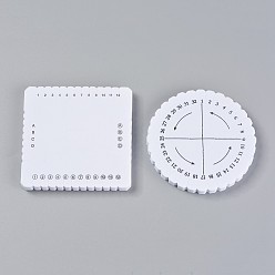 White EVA Braiding Disc Disk, Macrame Board, DIY Braided Cord Bracelet, Craft Tool, Flat Round and Square, White, 10.1~10.2x10.1~10.2x1cm