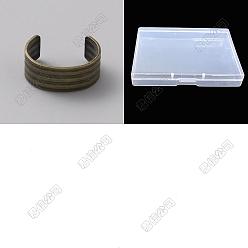 Античная Бронза 120шт. латунные складные обжимные концы, цилиндрический обжимной шнур, кожаная застежка-шнур, античная бронза, 13x6x8.5 мм, внутренний диаметр: 12 мм