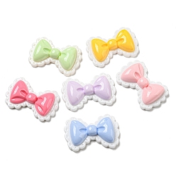 Bowknot Opaque Resin Decoden Cabochons, for Jewelry Making, Bowknot, 18~18.5x29x6.5~7mm