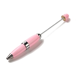 Pink 201 Stainless Steel Beadable Pens, Ball-Point Pen, for DIY Personalized Pen, Pink, 119.5x11.5mm