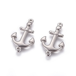 Stainless Steel Color 304 Stainless Steel Links, Anchor, Stainless Steel Color, 27x16x2mm, Hole: 1.5mm