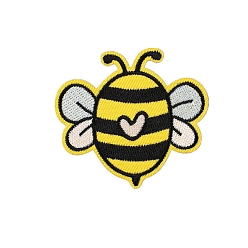 Letter O Appliques sur le thème des abeilles, informatisée broderie chiffon fer sur les patchs, accessoires de costumes, lettre o, 55x60mm