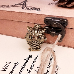 Antique Bronze Brass Bead Cage Pendants, Owl Cage Charms for Chime Ball Pendant Necklace Making, Antique Bronze, 21mm